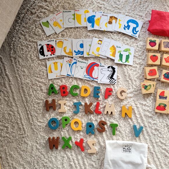 Wooden Plan Toys Lovevery Bundle ABC Matching Games Montessori - Picture 2 of 6